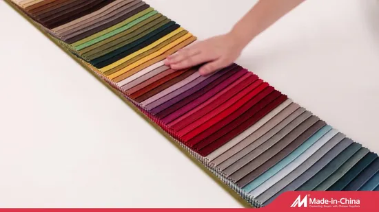 소파용 실내 장식품 100% 폴리에스테르 일반 직조 리넨 룩 패브릭 도매 재고 있음